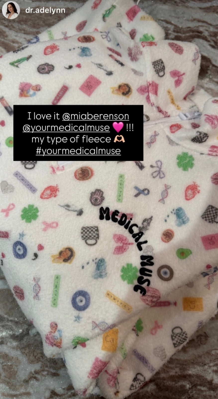 Medical Muse fleece customer post