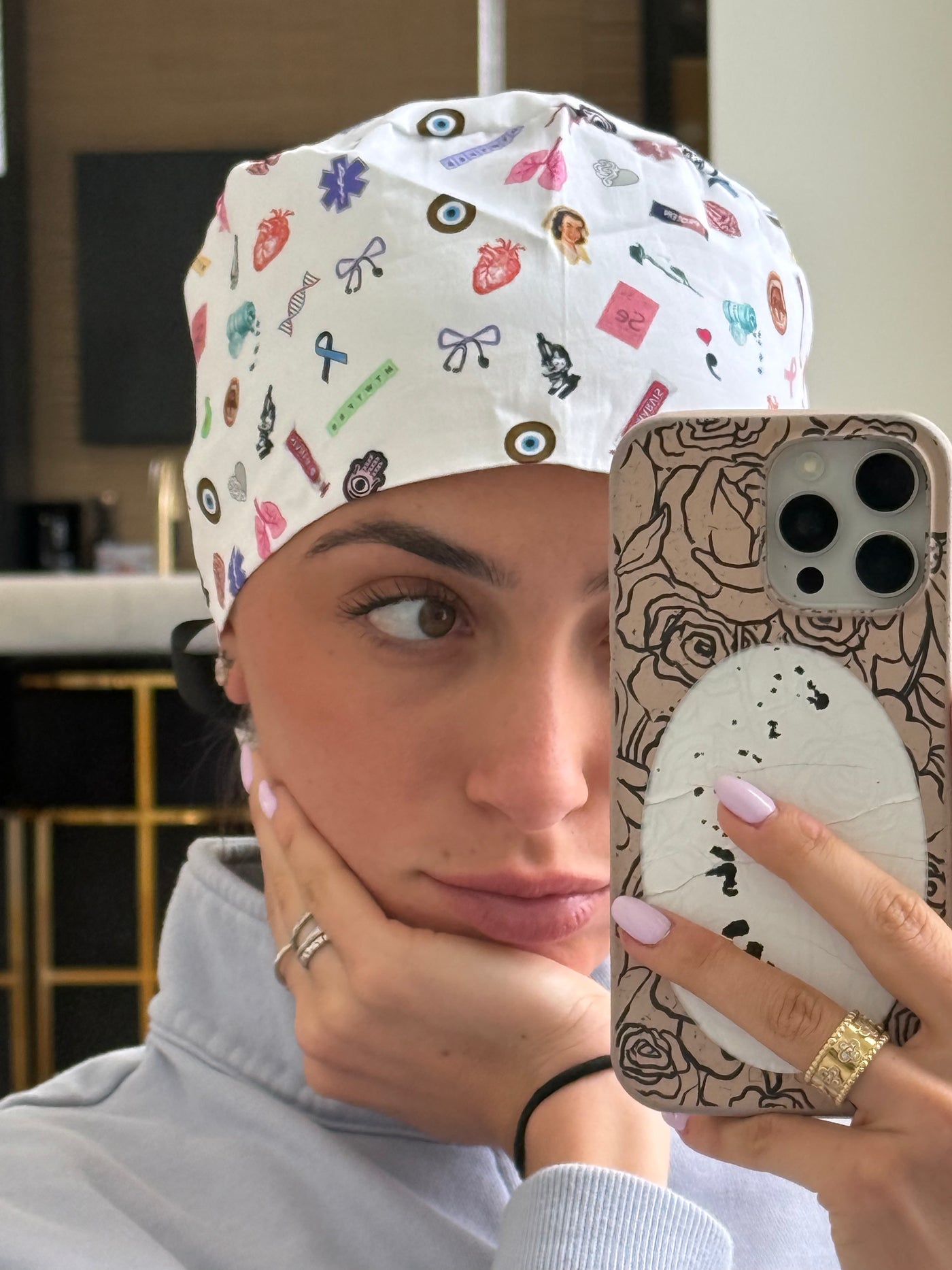 Satin-Lined Scrub Cap
