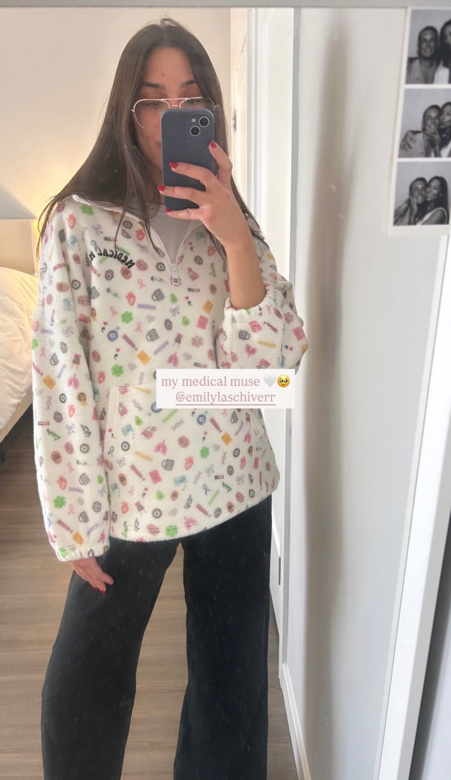 Medical Muse customer wearing the fleece