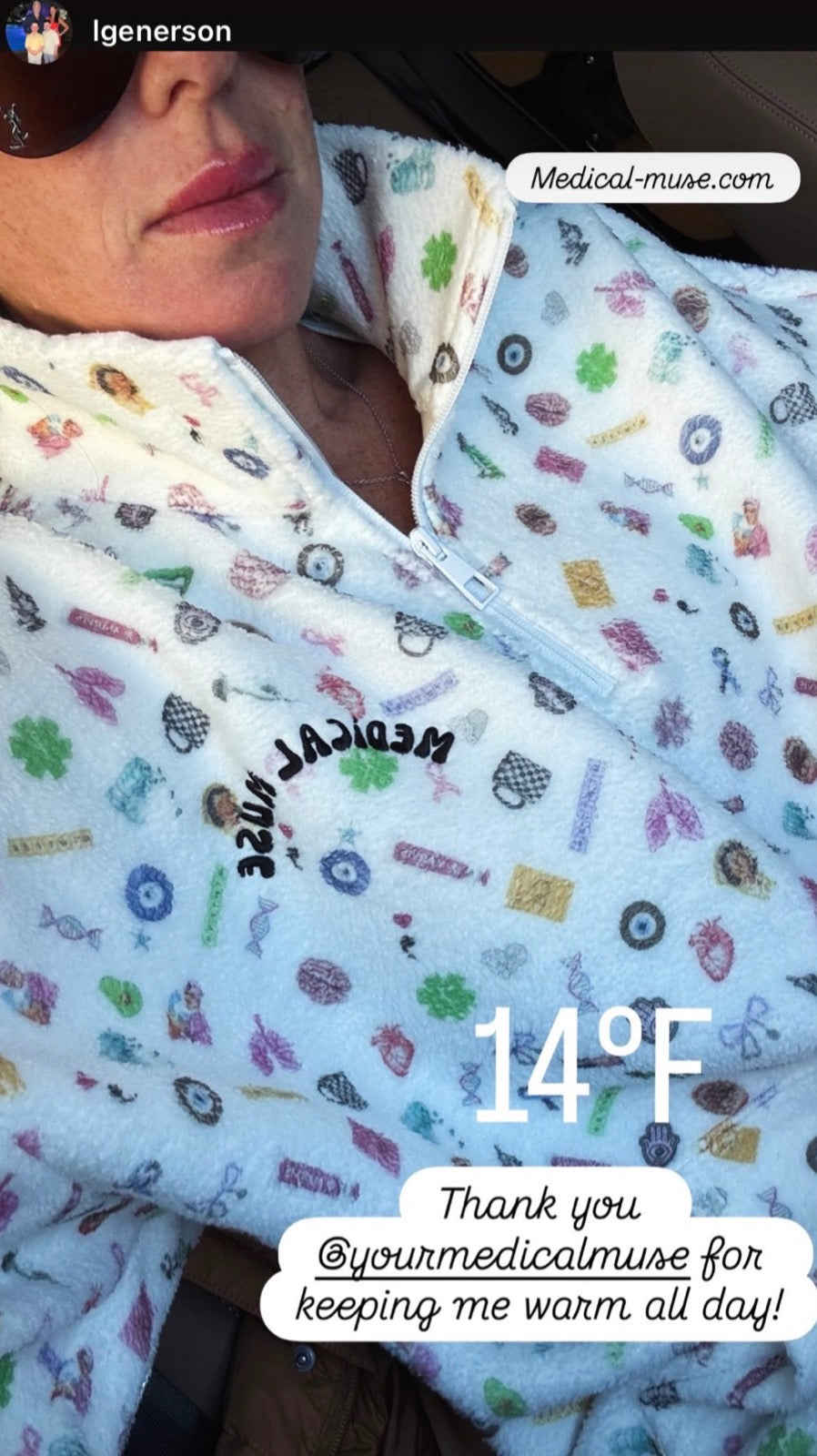 Medical Muse fleece worn in cold weather