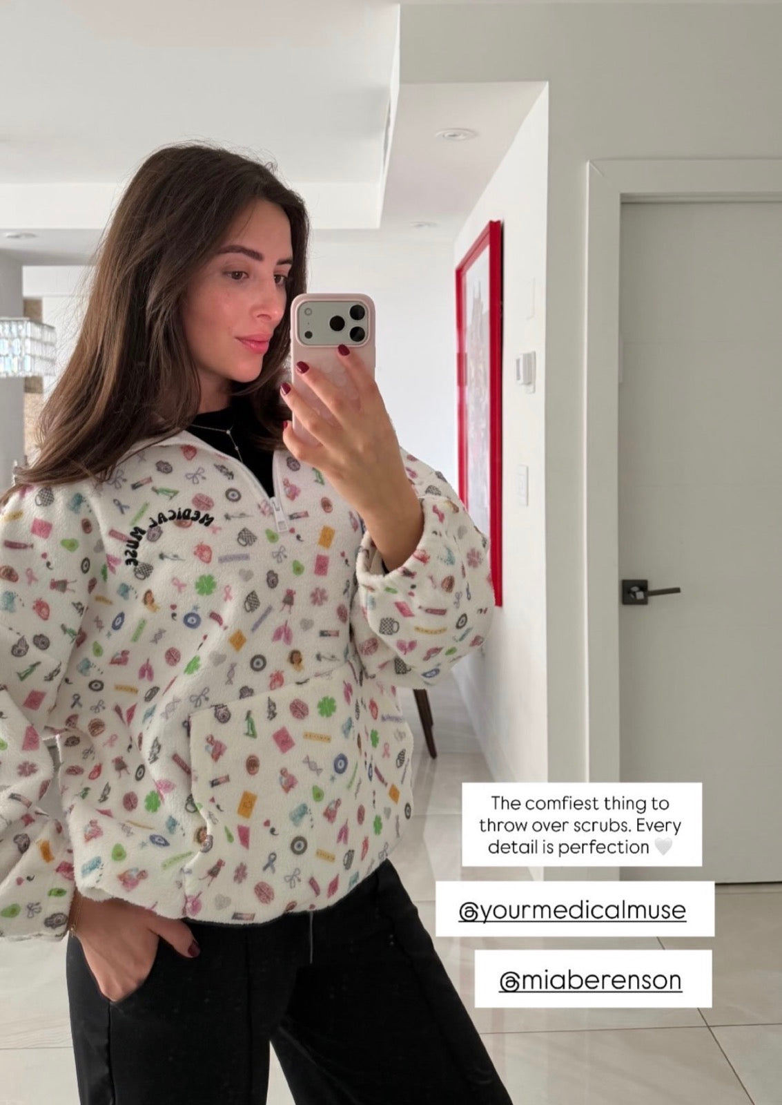 Medical Muse fleece mirror selfie
